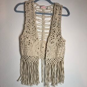 Free People 100% Cotton Crochet Vest